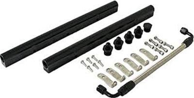 Top Street Performance Billet Aluminum High Fuel Rail Kits 81008BK Rails, Aluminum, Black Anodized, Fittings, Chevy, Kiit
