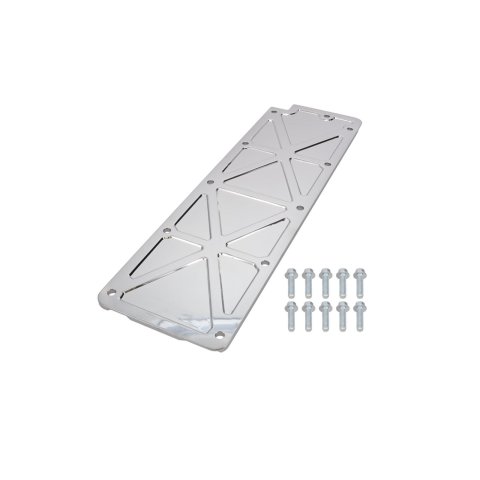 Top Street Performance Trussed-Style Engine Valley Covers 81044C Cover, Trussed, Billet Aluminum, Chrome, Hardware Included, Chevy, Each