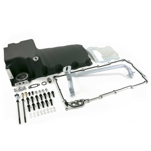 Top Street Performance LS Aluminum Rear Sump Retrofit Oil Pans 81074BK Pans, Engine Swap, Low Profile, Aluminum, Black, 4.250 in. Stroke, 5.5 Quarts, Chevy, LS, 4.8L, 5.3L, 5.7L, .0L, 6.2L, Kit