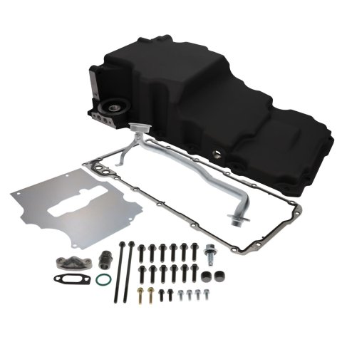 Top Street Performance LS Aluminum Rear Sump Retrofit Oil Pans 81075BK Pans, Engine Swap, Low Profile, Aluminum, Natural, 4.250 in. Stroke, 5.7 Quarts, Chevy, LS, 4.8L, 5.3L, 5.7L, .0L, 6.2L, Kit