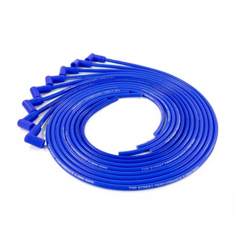 Top Street Performance Premium Spark Plug Wire Sets 85690 Sets, Premium, Male/HEI and Female/Socket, Spiral Core, Blue Wires, 8.50mm Diameter, V8, Set of 8