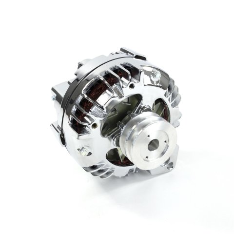 Top Street Performance Alternators ES1013C Alternator, Chrysler Square Back, Internal Regulator, 100 Amp, Chrome, Chrysler, Dodge, Plymouth, Each