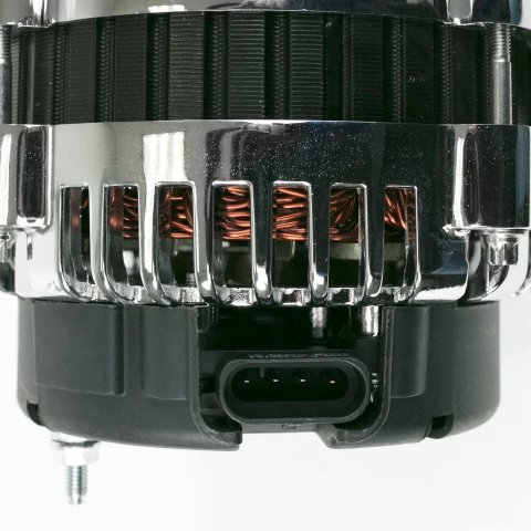 Top Street Performance Alternators ES1024BK Alternator, GM AD244, Internal Regulator, 220 AMP, Black, 4-Pin, GM, Van, SUV, Truck, Each