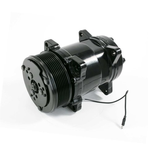 Top Street Performance Sanden Air Conditioning Compressors HC5002BK Compressor, 508, Aluminum, Black, 7-groove, serpentine, R-134A, Each