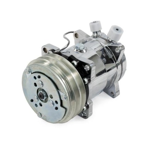 Top Street Performance Sanden Air Conditioning Compressors HC5003C Compressor, 508, Aluminum, Chrome, 2-groove, V-belt, R-134A, Each