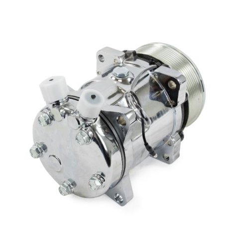 Top Street Performance Sanden Air Conditioning Compressors HC5004C Compressor, 508, Aluminum, Chrome, 7-groove, serpentine, R-134A, Each