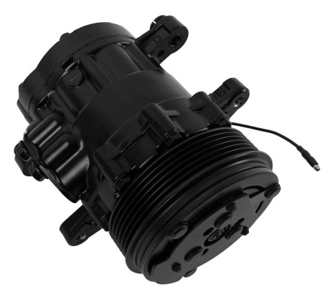 Top Street Performance Sanden Air Conditioning Compressors HC5005BK Compressor, SD-7, Aluminum, Black, 6-groove, serpentine, R-134A, Each