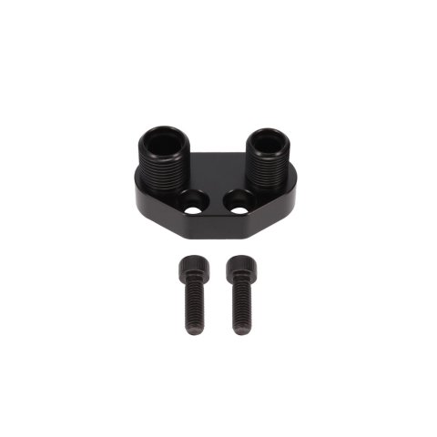 Top Street Performance Air Conditioner Compressor Manifolds HC5100BK Manifold Fittings, Straight, Aluminum, Black, Each