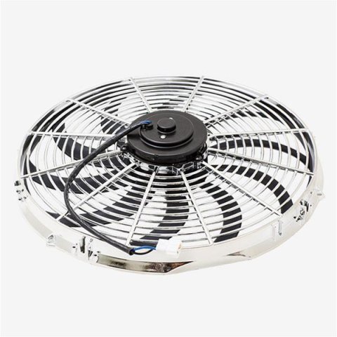 Top Street Performance Fans, Electric HC6105C 16" UNIVERSAL ELECTRIC COOLING FAN, S-BLADE, CHROME