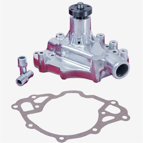 Top Street Performance High-Flow Mechanical Water Pumps HC8050P Pump, Mechanical, Long, High-Volume, Clockwise, Aluminum, Polished, Ford, Small Block,