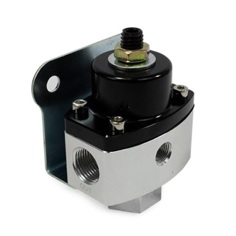 Top Street Performance Billet Aluminum Fuel Pressure Regulators JM1057BK Regulator, 5-12 psi, Aluminum, Black/Natural, Universal, Each