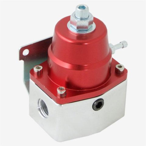 Top Street Performance Billet Aluminum Fuel Pressure Regulators JM1059R Regulator, 40-75 psi, Aluminum, Red/Clear Anodized, Universal, Each