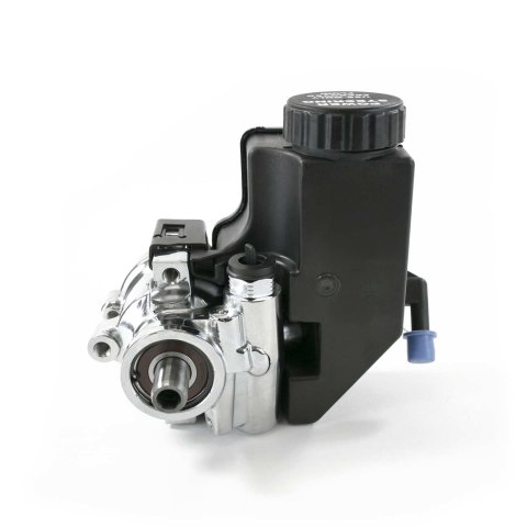 Top Street Performance GM Type II/Saginaw TC Series Power Steering Pumps JM2011C Pump, II Pump, Black Reservoir, Aluminum, Chrome, Press-Fit Pulley Style, Each