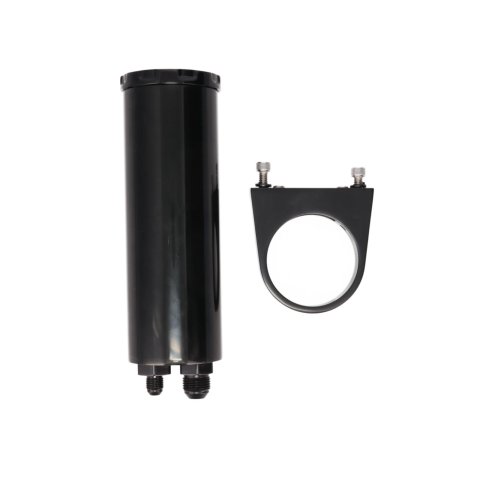 Top Street Performance Billet Aluminum Remote Power Steering Reservoirs JM2012BK Reservoir, Aluminum, Black, -6 AN Inlet, /-10 AN Outlet, 9.750 in. Length, 2.840 in, Diameter, Each