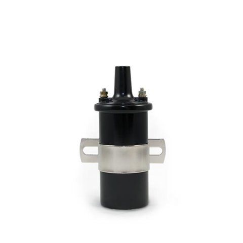Top Street Performance Ignition Coils JM6928BK IGNITION COIL - CANISTER ROUND OIL-FILLED, 45K VOLT, MALE SOCKET, INCLUDING MOUNTING KIT, BALCK