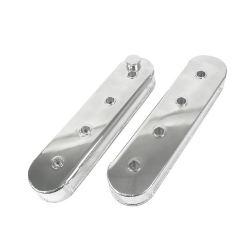 Top Street Performance Fabricated Aluminum Valve Covers JM8081-5CA ALUMINUM FABRICATED VALVE COVER - GM LS, W/O COIL MOUNTS, CLEAR ANODIZED
