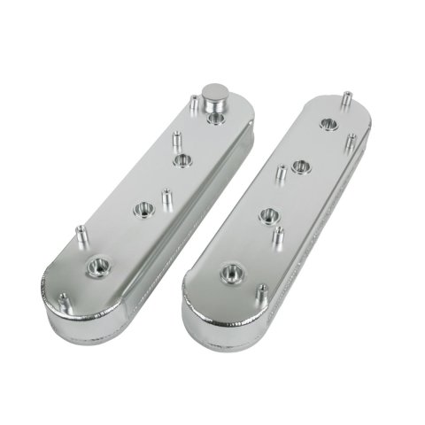 Top Street Performance Fabricated Aluminum Valve Covers JM8081-6CA ALUMINUM FABRICATED VALVE COVER - GM LS, WITH COIL MOUNTS, CLEAR ANODIZED