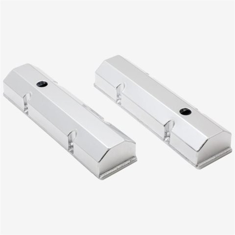 Top Street Performance Fabricated Aluminum Valve Covers JM8091-8CA ALUMINUM TALL FABRICATED VALVE COVER - CHEVY SB, SHORT BOLT, WITH BREATHER HOLE, CLEAR ANODIZED