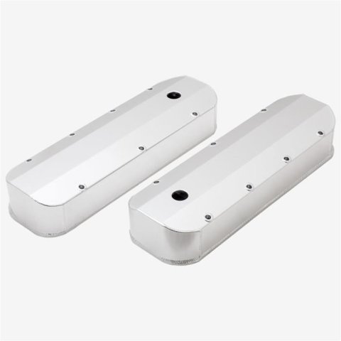 Top Street Performance Fabricated Aluminum Valve Covers JM8092-7CA ALUMINUM TALL FABRICATED VALVE COVER - CHEVY BB, LONG BOLT, WITH BREATHER HOLE, CLEAR ANODIZED