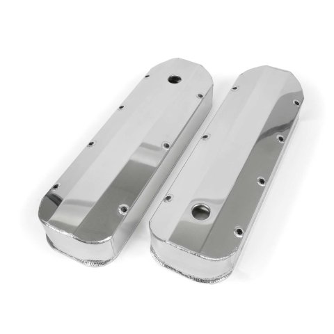 Top Street Performance Fabricated Aluminum Valve Covers JM8092-7P ALUMINUM TALL FABRICATED VALVE COVER - CHEVY BB, LONG BOLT, WITH BREATHER HOLE, POLISHED