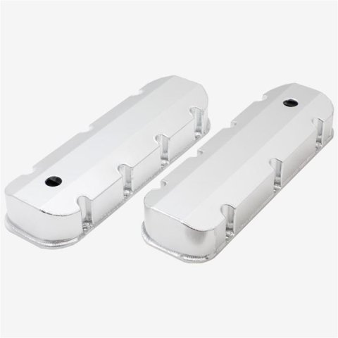Top Street Performance Fabricated Aluminum Valve Covers JM8092-8CA ALUMINUM TALL FABRICATED VALVE COVER - CHEVY BB, SHORT BOLT, WITH BREATHER HOLE, CLEAR ANODIZED