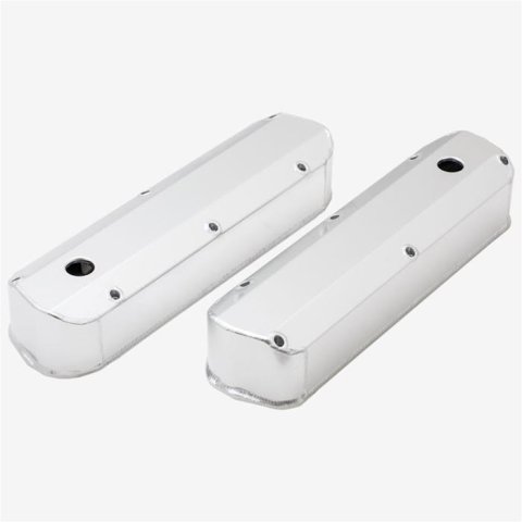 Top Street Performance Fabricated Aluminum Valve Covers JM8093-7CA ALUMINUM TALL FABRICATED VALVE COVER - FORD SB, LONG BOLT, WITH BREATHER HOLE, CLEAR ANODIZED