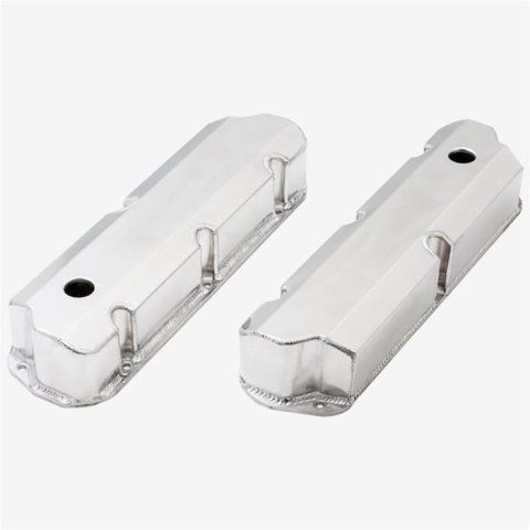 Top Street Performance Fabricated Aluminum Valve Covers JM8093-8P ALUMINUM TALL FABRICATED VALVE COVER - FORD SB, SHORT BOLT, WITH BREATHER HOLE, POLISHED
