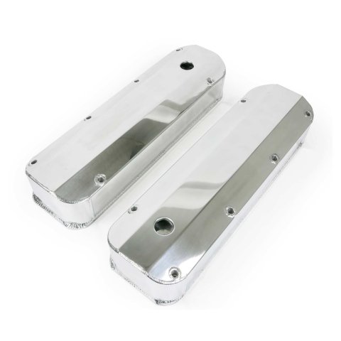 Top Street Performance Fabricated Aluminum Valve Covers JM8094-7P ALUMINUM TALL FABRICATED VALVE COVER - FORD BB, LONG BOLT, WITH BREATHER HOLE, POLISHED