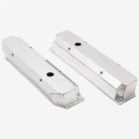 Top Street Performance Fabricated Aluminum Valve Covers JM8097-7P ALUMINUM TALL FABRICATED VALVE COVER - MOPAR BB, LONG BOLT, WITH BREATHER HOLE, POLISHED
