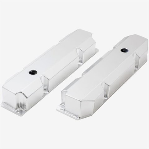 Top Street Performance Fabricated Aluminum Valve Covers JM8097-8CA ALUMINUM TALL FABRICATED VALVE COVER - MOPAR BB, SHORT BOLT, WITH BREATHER HOLE, CLEAR ANODIZED