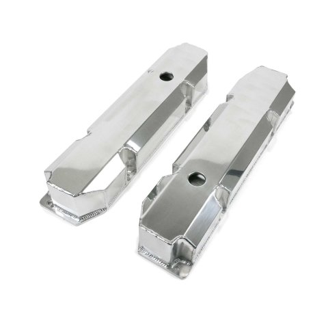 Top Street Performance Fabricated Aluminum Valve Covers JM8097-8P ALUMINUM TALL FABRICATED VALVE COVER - MOPAR BB, SHORT BOLT, WITH BREATHER HOLE, POLISHED