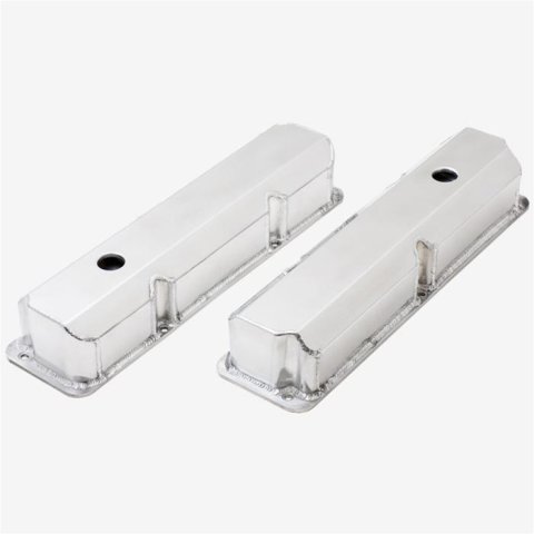 Top Street Performance Fabricated Aluminum Valve Covers JM8098-8P Covers, Tall, Aluminum, Polished, Short Bolt, Ford, Big Block FE, Pair