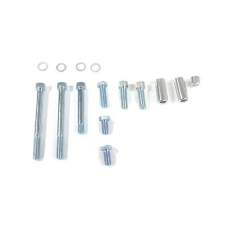 Top Street Performance Power Steering Pump Brackets JM9105C Brackets, Driver Side, Upper and Lower, Billet Aluminum, Chrome, Chevy, Kit