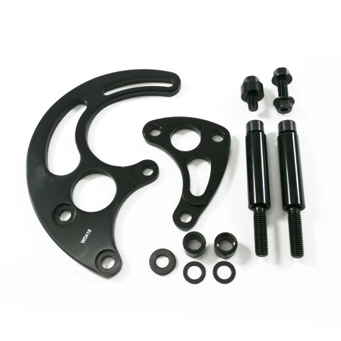 Top Street Performance Power Steering Brackets JM9115BK ALUMINUM POWER STEERING PUMP BRACKET KIT - CHEVY BB, LONG WATER PUMP, BLACK