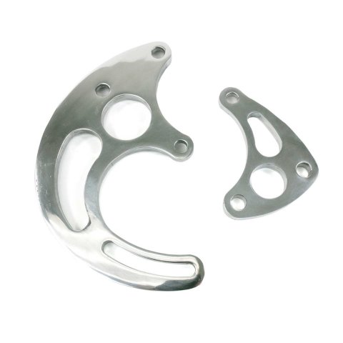 Top Street Performance Power Steering Brackets JM9115P ALUMINUM POWER STEERING PUMP BRACKET KIT - CHEVY BB, LONG WATER PUMP, POLISHED
