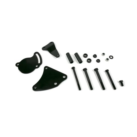 Top Street Performance Power Steering Pump Brackets JM9116BK Brackets, Driver Side, Upper and Lower, Steel, Black, Chevy, Kit