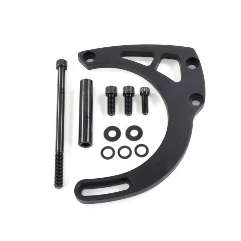 Top Street Performance Alternator Brackets JM9131BK Bracket, Passenger Side, Mid-Mount, Billet Aluminum, Black, Chevrolet, Small Block, Long, Kit