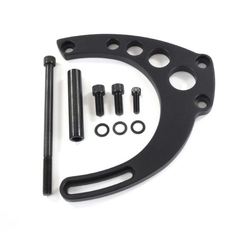 Top Street Performance Alternator Brackets JM9133BK Bracket, Chevy BB, Mid Mount, Billet Aluminum, Black Anodized, Kit