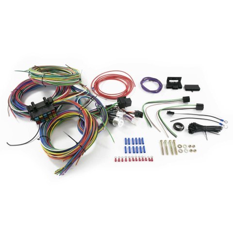 Top Street Performance 20-Circuit Universal Wiring Harnesses WH1220 Harness, 20-Circuit, Column Ignition, Front Mount Fuse Block, Spade Fuse, Universal, Kit