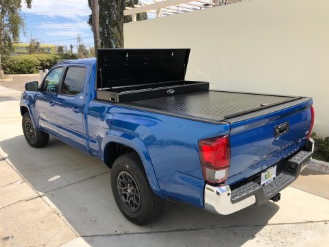Truck Cover USA American Work Covers CRT446 Tonneau Covers, Covers, Retractable, Hard Style, Aluminum, Black Textured, 5 ft. Bed Length, Toyota, Each