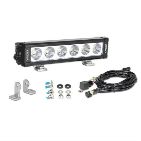 Vision X XPL Lo Pro 2,247 Lumens 10 Inch LED Light Bar 2510916 Bar, Pro, 9.00 in., Rectangular, 6 White LEDs, Aluminum Housing, Black, 30.0 Watts, Lumens, Each