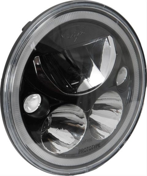 Vision X Vortex Headlights XIL-7RDB LED SINGLE 7"" ROUND VORTEX BLACK CHROME FACE LED HEADLIGHT W/ LOW-HIGH-HALO