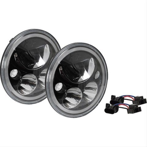 Vision X Vortex Headlights XIL-7RDBKIT Headlight Assemblies, Headlights, Round, Clear Lens, Black Chrome Housing, 3.850 in. Deep, 7.000 in. Diameter, Pair