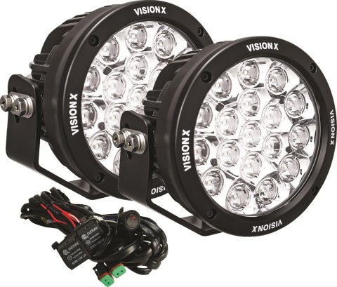Vision X LED Cannon Series Auxiliary Lights 9907444 Lights, Canon Series, Multi-LED Driving, 6.7 in.Round, Black Housing, Clear Lens, 252 watts, Pair