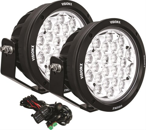 Vision X LED Cannon Series Auxiliary Lights 9907451 Lights, Canon Series, Multi-LED Driving, 8.7 in.Round, Black Housing, Clear Lens, 336 watts, Pair