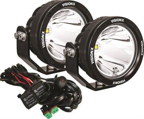 Vision X LED Cannon Series Auxiliary Lights 9907468 Lights, Canon Series, Driving, 4.7 in.Round, Black Housing, Clear Lens, 40 watts, Pair