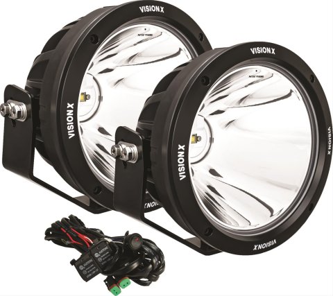Vision X LED Cannon Series Auxiliary Lights 9907482 Lights, Canon Series, Driving, 8.7 in.Round, Black Housing, Clear Lens, 200 watts, Pair