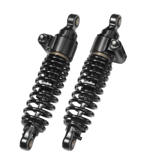 Bitubo WME2 Twinshocks Adjustable: Hydraulic Spring Preload, Rebound, Length 380mm, Dark Edition