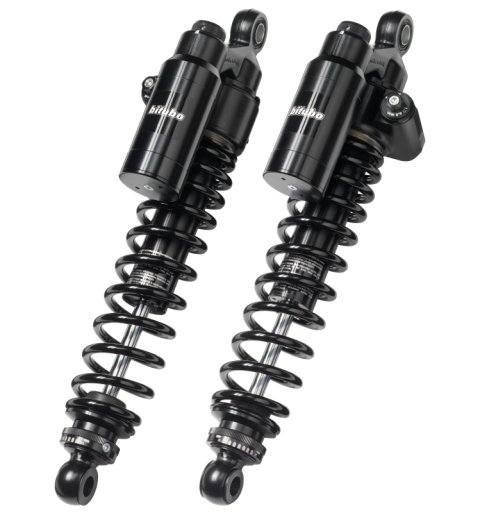 Bitubo WMT2 Twinshocks Adj.: Spring Preload, Reb., Comp., Length 350mm, Piggyback Tank Dark Edition