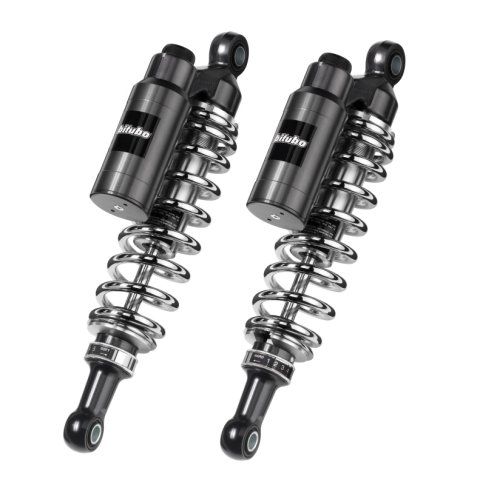 Bitubo WMT0 Twinshocks Adj.: Spring Preload, Reb., Comp., Length 335mm, Piggyback Tank, Chr Edition
